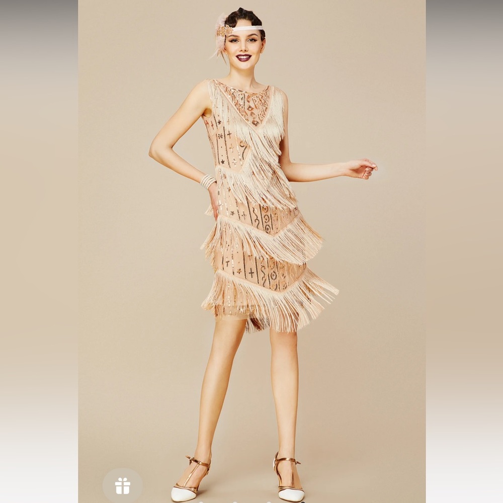 Babeyond Multi-Layer Tassel Sequin Flapper Dress,… - image 2